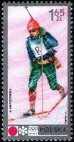 (1972-004) Марка Польша "Биатлон"    Зимние Олимпийские Игры 1972, Саппоро III Θ